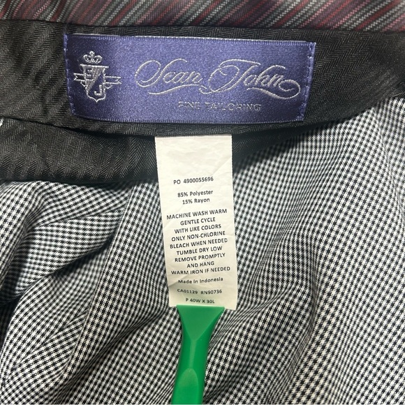 Sean John Fine Tailored Black and White Small Checked Pleated Trousers 40Wx30L - Picture 13 of 14